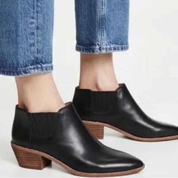 Madewell Sonia Low Leather Chelsea Booties Black Size 7 - Picture 14 of 14
